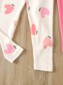 Girls' Heart Pattern Leggings