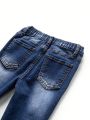 New Arrival Boys' Casual Fashionable Distressed Water Washed Denim Pants