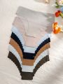 7pcs Solid Color Shell Edge Triangle Panties