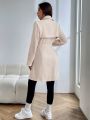 SHEIN EZwear Double Breasted Belted Trench Coat