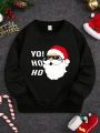 Tween Boy 1pc Christmas Print Thermal Lined Sweatshirt