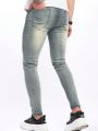 Men Slant Pocket Skinny Jeans