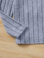 SHEIN Kids EVRYDAY Young Girl 3pcs Turtle Neck Ribbed Knit Tee