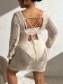 SHEIN Swim Vcay Plus Size Women's Hollow Out Cover Up Dress