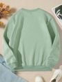 Big Girls' Letter Print Fleece Lined Sweatshirt