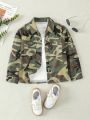 Toddler Girls' Vintage Camouflage Print Denim Jacket