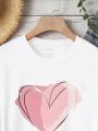Heart Shaped Pattern Short Sleeve T-Shirt