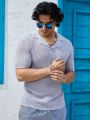 Men'S Knitted Short Sleeve Polo With Suit Collar