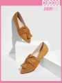 Cuccoo Everyday Collection Cuccoo Women's Low-heeled Loafers With Bowknot Detail