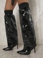 Women'S Fashionable Knee-High Black Boots