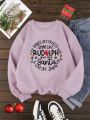 Christmas Print Thermal Lined Sweatshirt