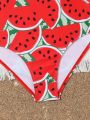 Tween Girl Watermelon Print One Piece Swimsuit