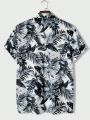 Men'S Tropical Plant Printed Short Sleeve Shirt