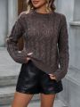 Cable Knit Drop Shoulder Sweater