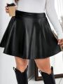 SHEIN Frenchy Plus Size Pu A-Line Skirt