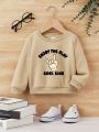 Baby Boy Gesture & Slogan Graphic Sweatshirt