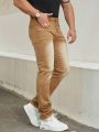 Men Slant Pocket Straight Leg Jeans