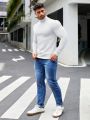 SHEIN Men's Knitted Casual Turtleneck T-shirt