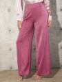 SHEIN Tall Women'S Solid Color Wide-Leg Pants