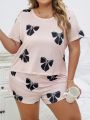 Plus Bow Print PJ Set