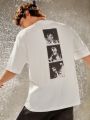 Elvis Presley X SHEIN Men Character And Letter Print T-Shirt