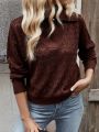 Women'S Hollow Out Knitted Solid Color Sweater