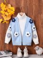 Girls' (little) Cardigan With 3d Flower Decoration