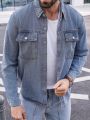 Manfinity Hypemode Men's Denim Shirt With Flap Pockets On The Front