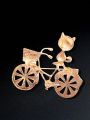 1pc Dripping Oil Cat Riding Bike Shaped Brooch, Fashionable Pin Badge For Women's Clothing, Bags