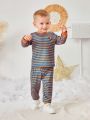 Baby Boys' Striped Printed Outfit Set