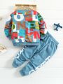 Toddler Boys Letter Graphic Sweatshirt & Joggers