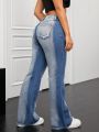 SHEIN ICON Washed Flared Jeans