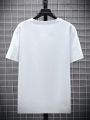 Manfinity Hypemode Men's Plus Size Chinese Character & Letter Printed Round Neck T-Shirt