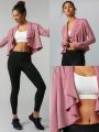 GLOWMODE Cloudknit Breathable Long Sleeve Swing Collar Draped Jacket Daily Casual