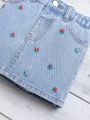 Girls' Embroidered Denim Skirt