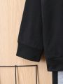 SHEIN 2pcs/set Toddler Boys' Simple Letter Print Long Sleeve Sweatshirt And Pants Suit For Autumn