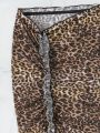 SHEIN Swim Vcay Leopard Print Kimono Style Cover Up