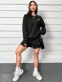 Women's Hoodie And Shorts Set