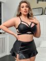 Music Festival Plus Size Hollow Out Sexy Lingerie Set