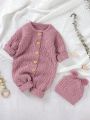 Infant Button Up Sweater Jumpsuit