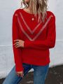 SHEIN LUNE Sweater With Rhinestone Detailing