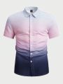 SHEIN Men Ombre Button Up Shirt