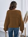 SHEIN Essnce Loose Fit Drop Shoulder Sweater With Front Pocket