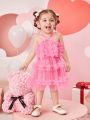 Girls' Mesh & Pleated Skirt Set, Elegant, Cute, Fashionable And Trendy