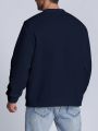 Extended Sizes Men Plus Slogan Graphic Sweatshirt