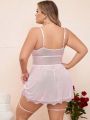 Plus Size Sexy Lingerie Dress + T-Back Panties + Leg Garter (Valentine'S Day Edition)