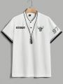 Manfinity Sporsity Men's Alphabet & Bull Head Printed Polo Shirt