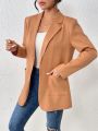 SHEIN Essnce Ladies' Suit Collar Daily Outerwear