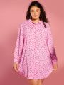 SHEIN CURVE+ Plus Size Heart Print Dress