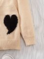 Baby Heart Pattern Single Breasted Cardigan